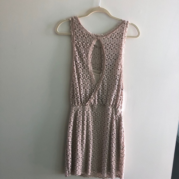 Free People Surplice Back Mini Dress | Natural - Picture 4 of 6